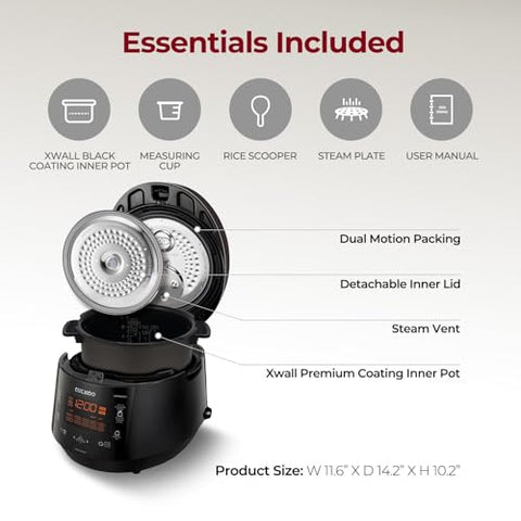 CUCKOO CRP-P0609S 20-cup cooked capacity suitable for family meals.