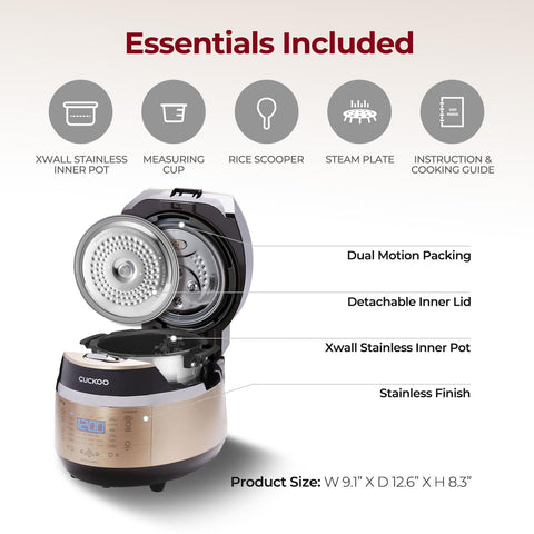 Induction heating surrounds the pot for faster, consistent cooking