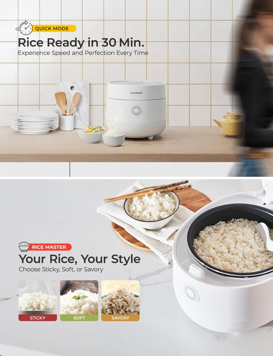 CUCKOO Micom bowl and spatula included for easy serving