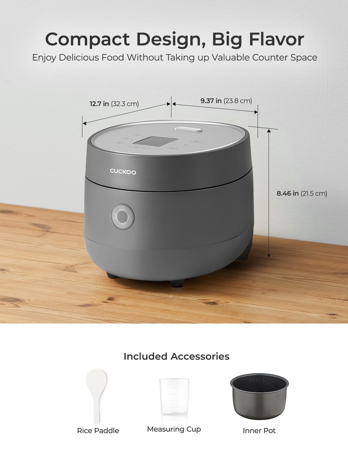 CUCKOO Micom capacity indicator showing 12-cup cooked portions