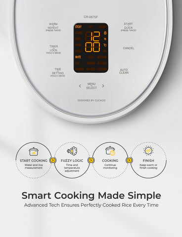 CUCKOO Micom control panel showing clear settings for versatile cooking