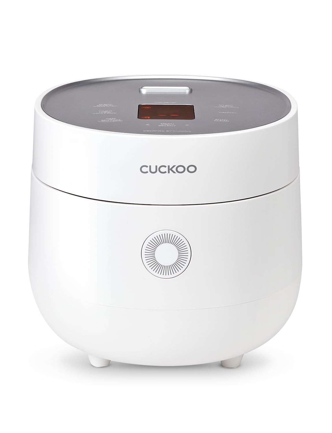 CUCKOO Micom rice cooker front view, space saving for kitchens