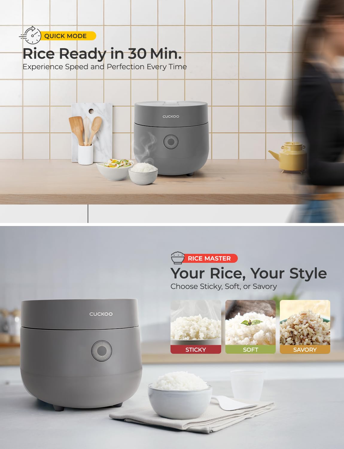 CUCKOO Micom quick rice mode for faster white rice