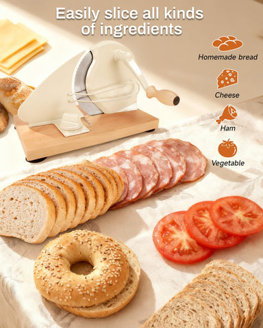 Cudnt manual bread slicer hand-crank reduces effort for easier slicing