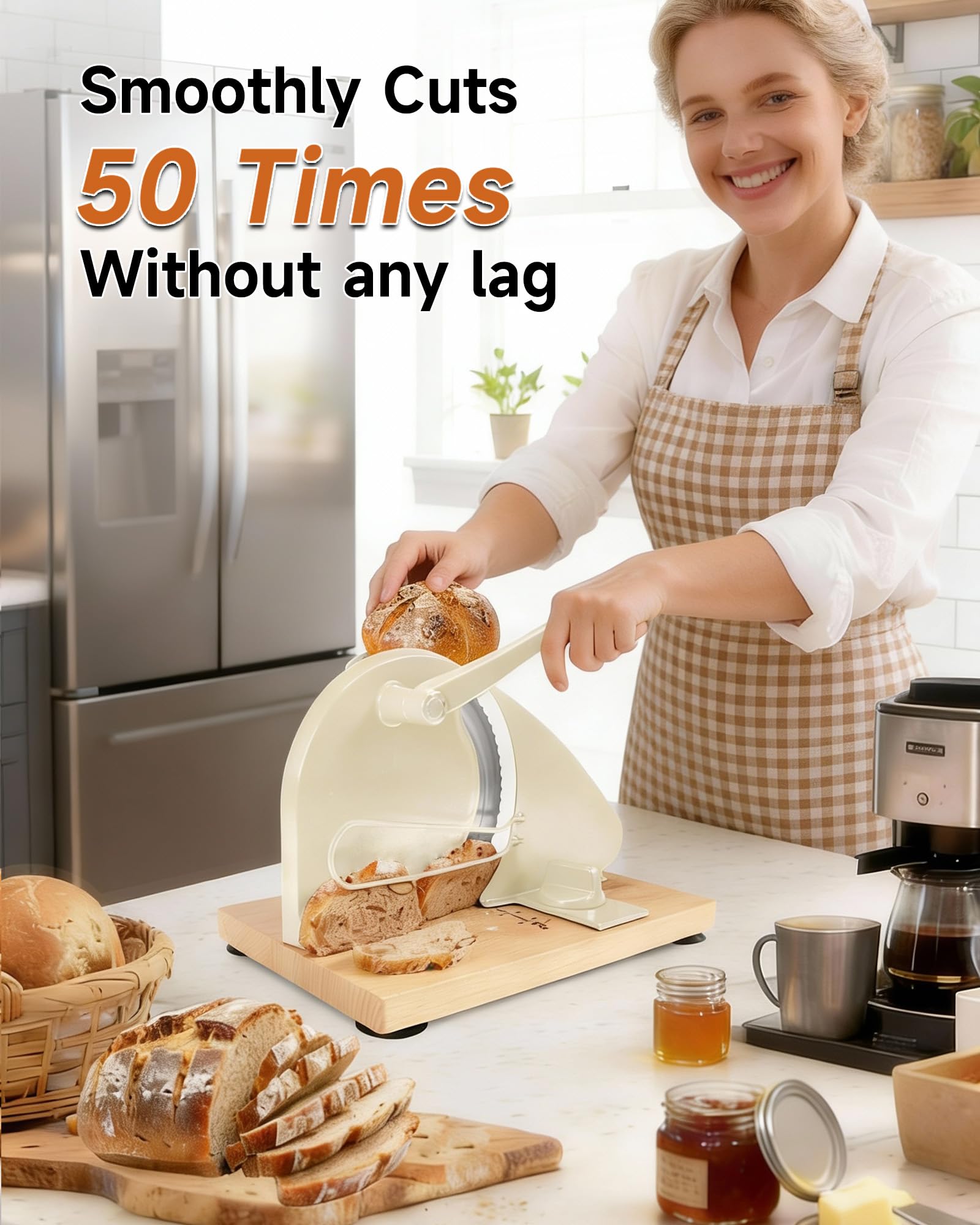 Cudnt manual bread slicer metal casing enhances durability and longevity