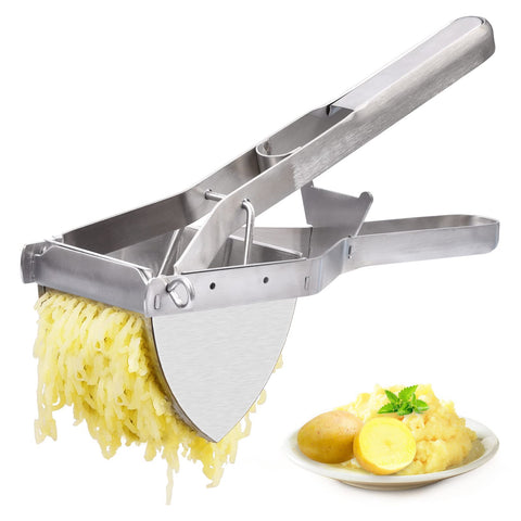 CUGLB potato ricer with ergonomic handle for effortless, lump-free mashed potatoes.