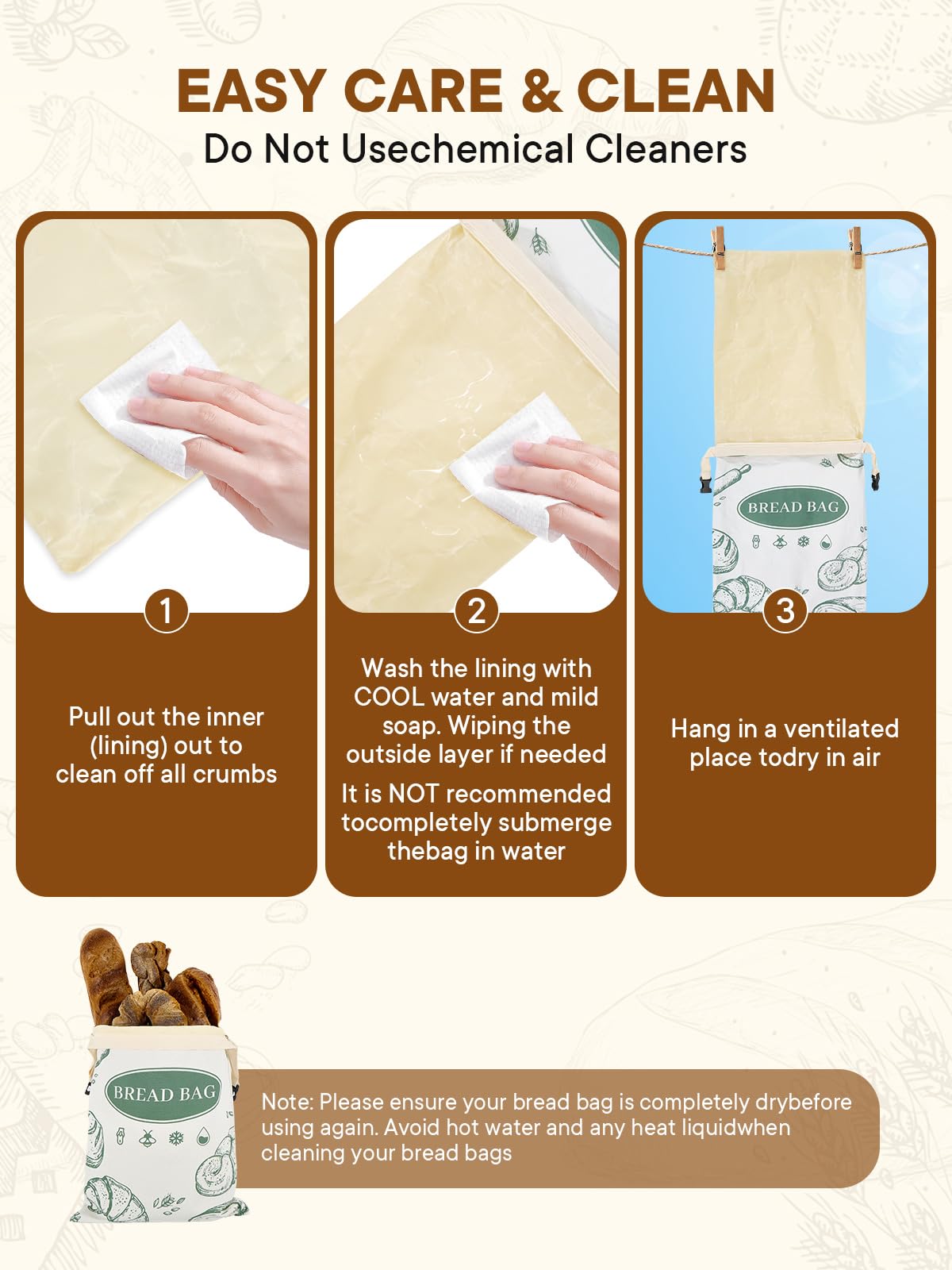 CUIJIALAHA pattern design adds elegant style to bread storage and transport.