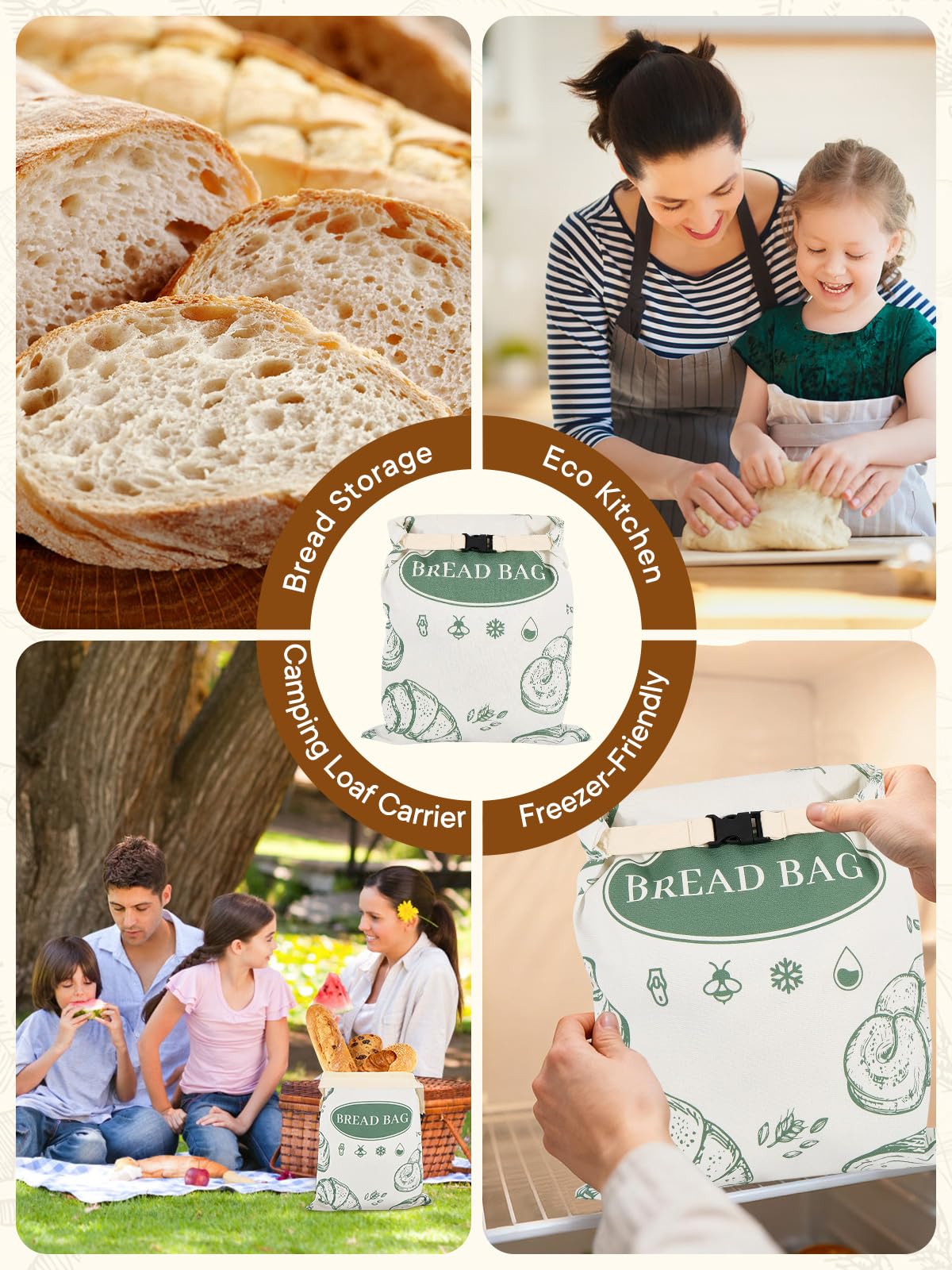 CUIJIALAHA freezer-ready storage use keeps bread and snacks ready for freezing.