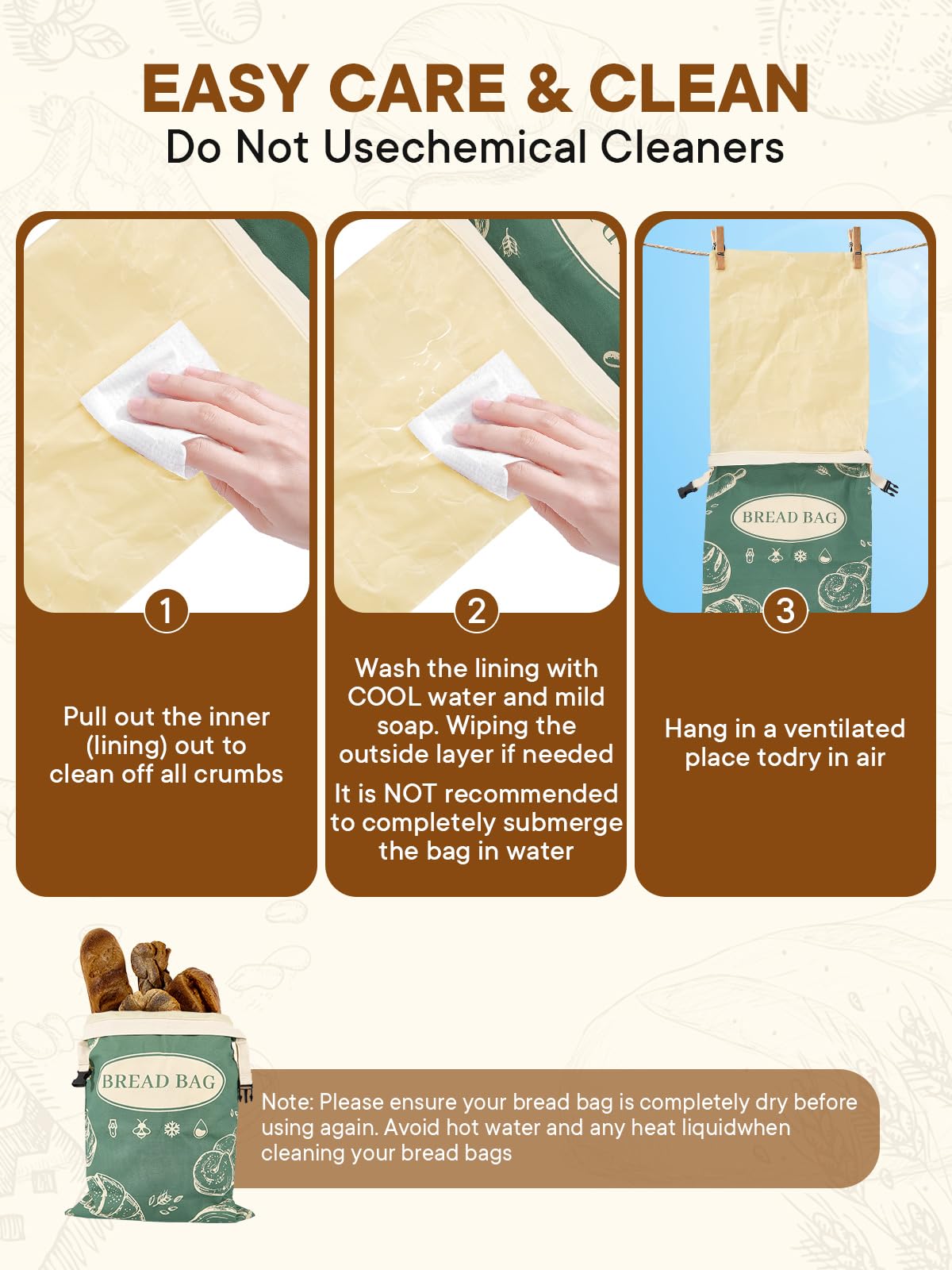 Cuijialaha easy-clean liner allows quick washing and air drying.