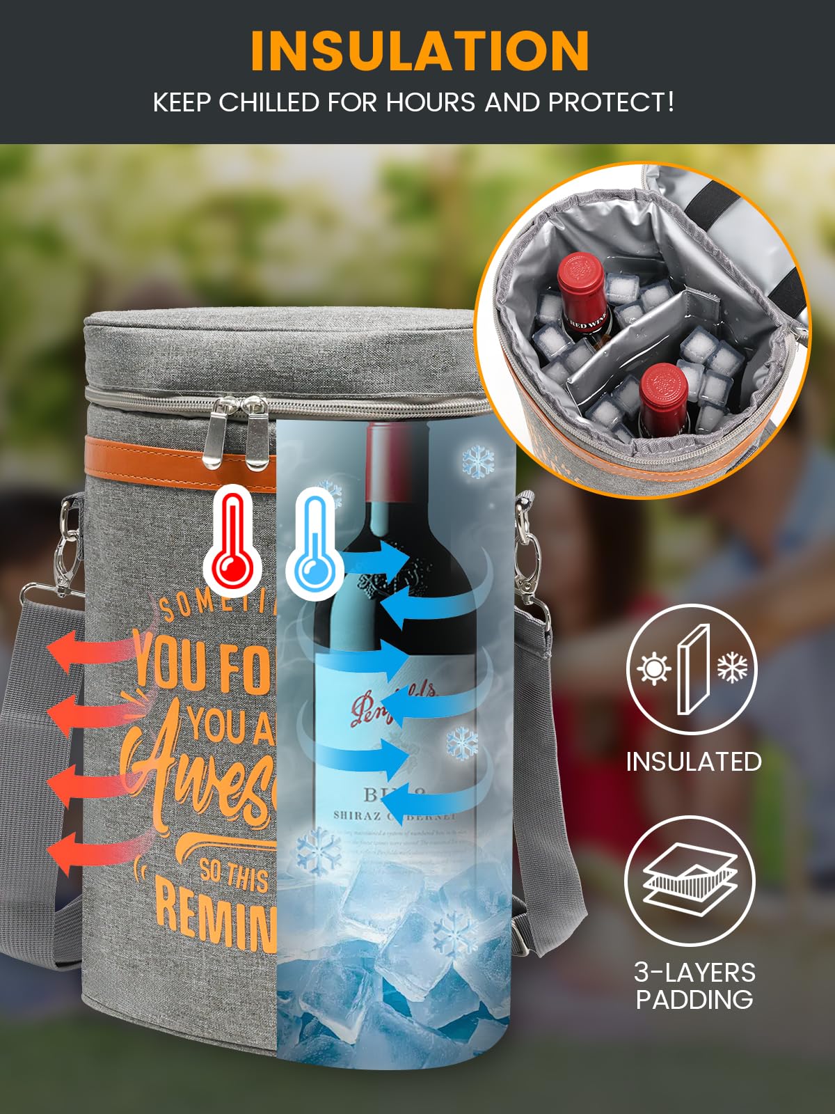 CUIJIALAHA padded divider protects bottles during transport