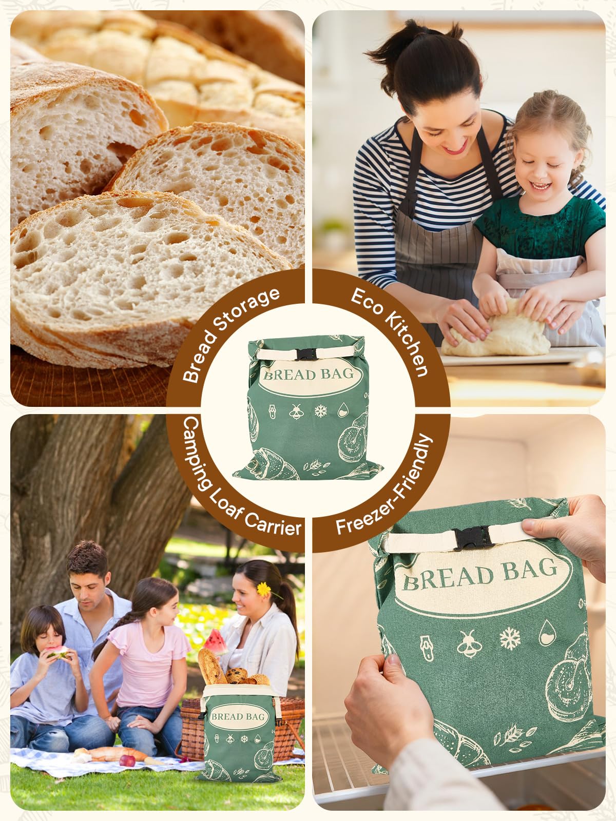 Cuijialaha reusable kitchen storage bag reduces plastic waste in baking.