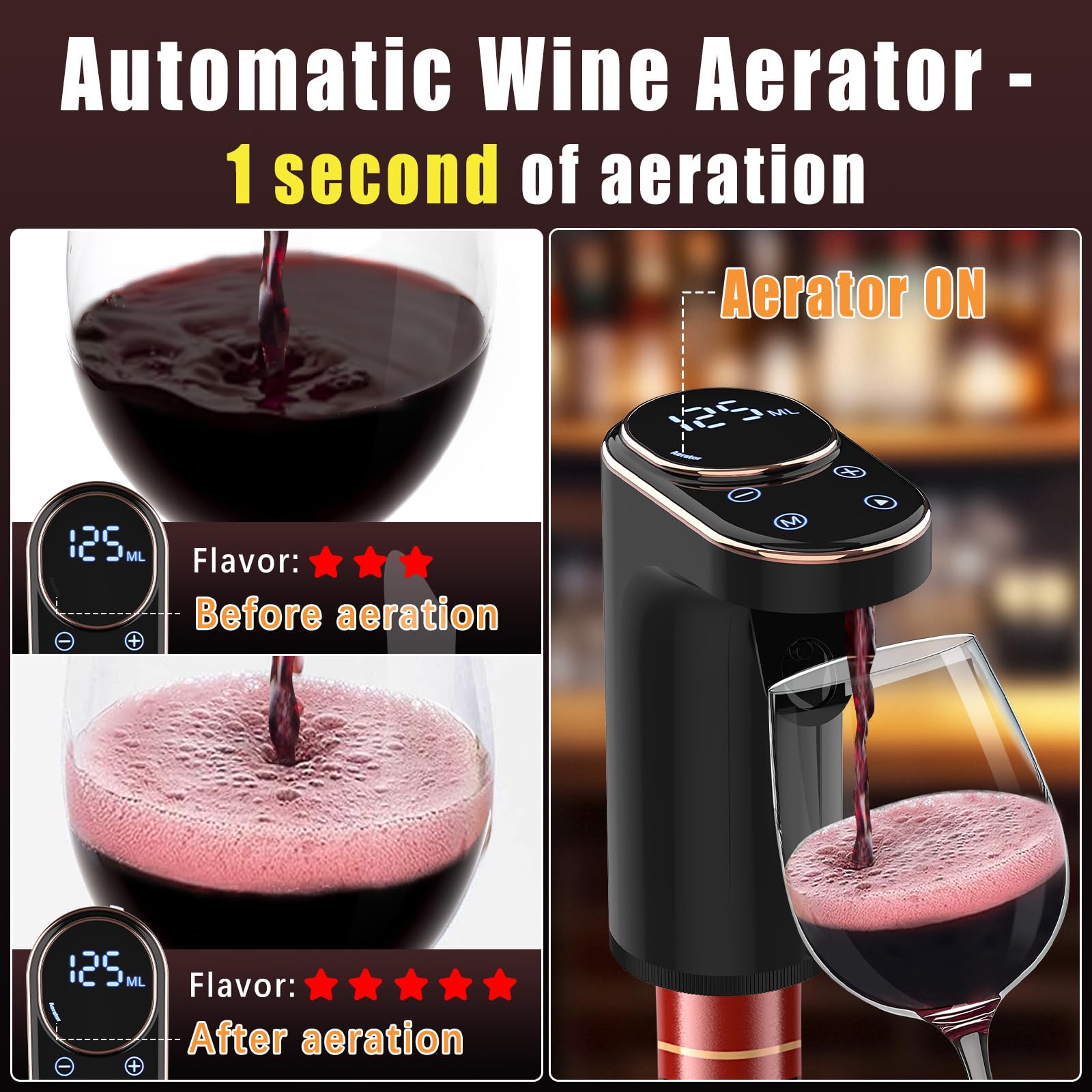 Cuipingoo wine aerator accessories kit with stoppers and straws for versatility