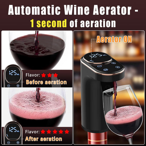 Cuipingoo wine aerator accessories kit with stoppers and straws for versatility