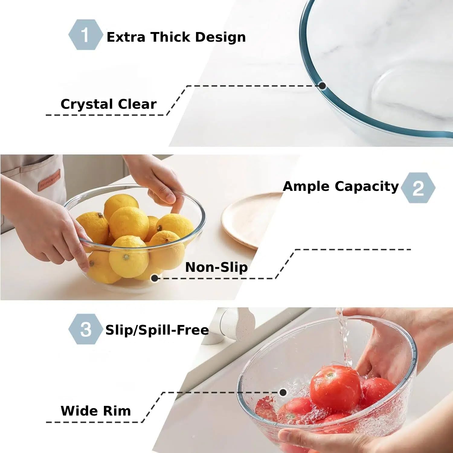 Cuiselect 1.64qt glass mixing bowl ideal for sauces and prep