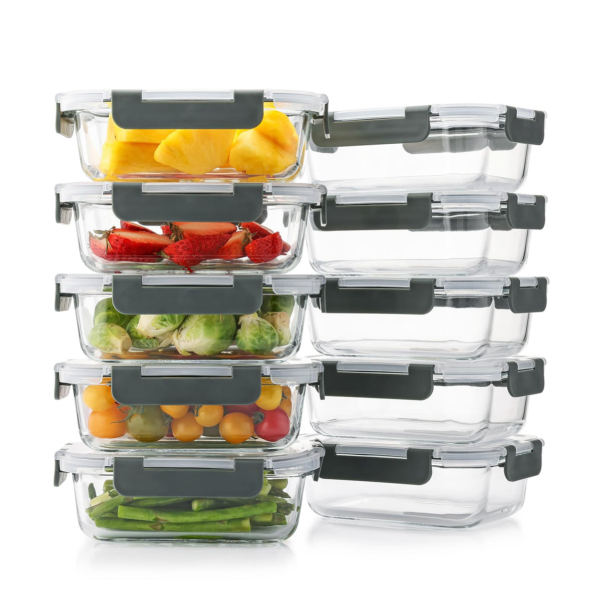Cuiselect 22oz glass meal prep container with lid for organized weekly meals.