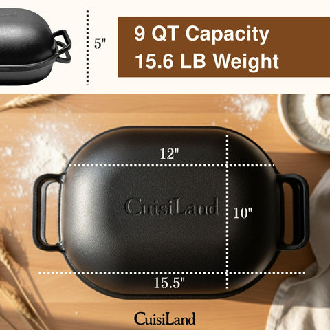 Ergonomic handles aid safe lid removal on the Cuisiland bread pan when hot.
