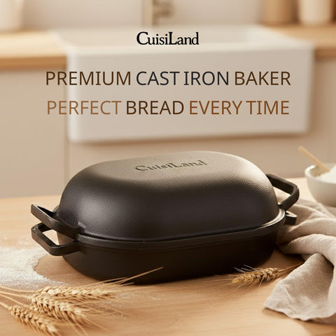 Oven-safe Cuisiland bakeware tolerates up to 500°F for versatile cooking.