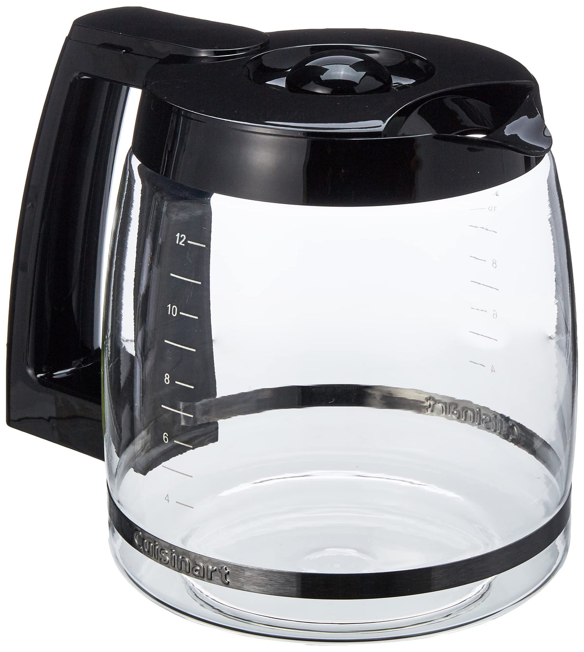 Cuisinart 12-Cup carafe with ergonomic handle for easy pouring.