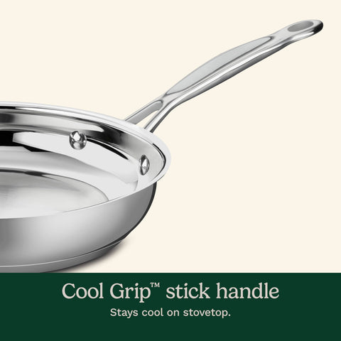 Cuisinart 18/10 stainless steel core for durable, non-reactive cooking surface