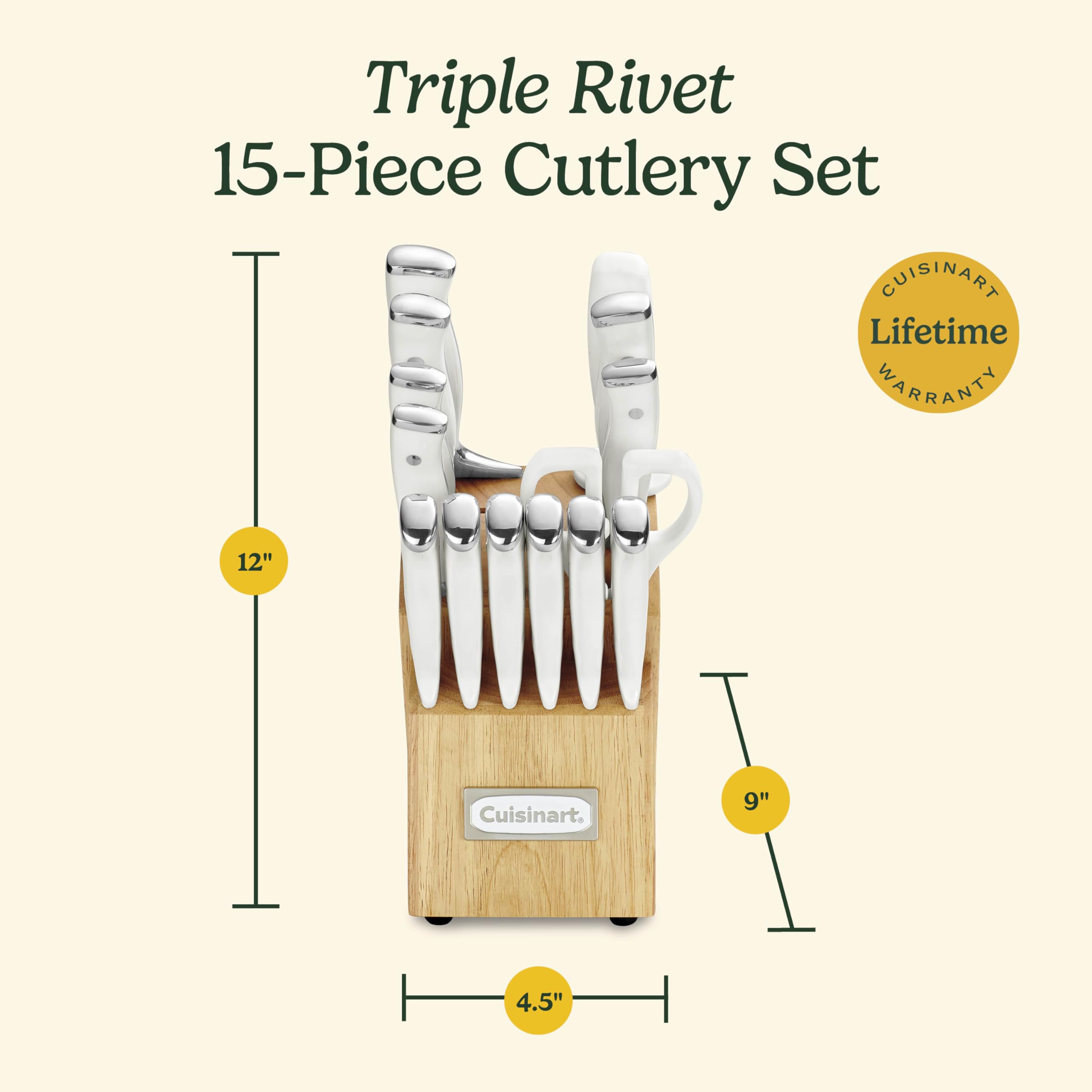 Cuisinart 4.5-inch steak knives ready for table-ready portions