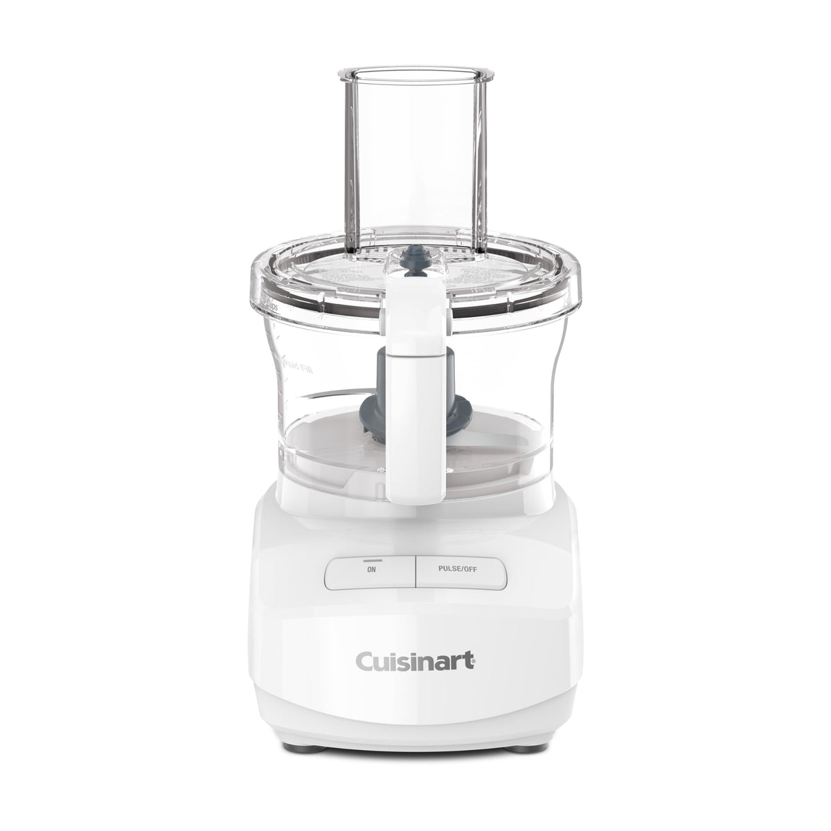 Cuisinart 7-Cup bowl assembly on white counter, ideal for quick chopping and compact storage.