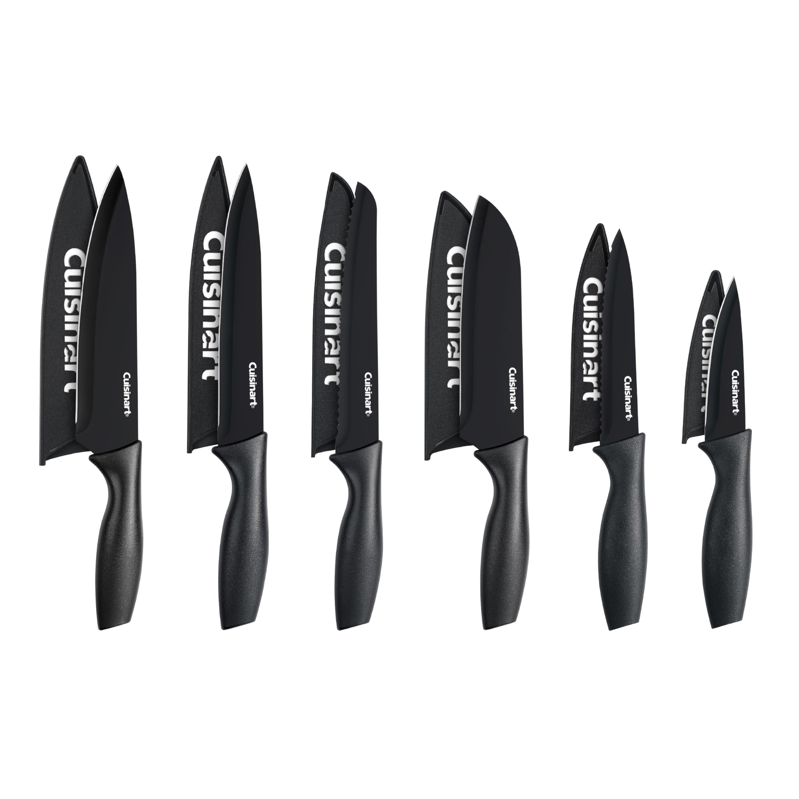Cuisinart Advantage 12-Piece Ceramic Knife Set with guards for safe, color-coded prep.