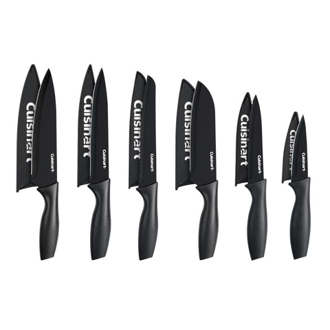 Cuisinart Advantage 12-Piece Ceramic Knife Set with guards for safe, color-coded prep.