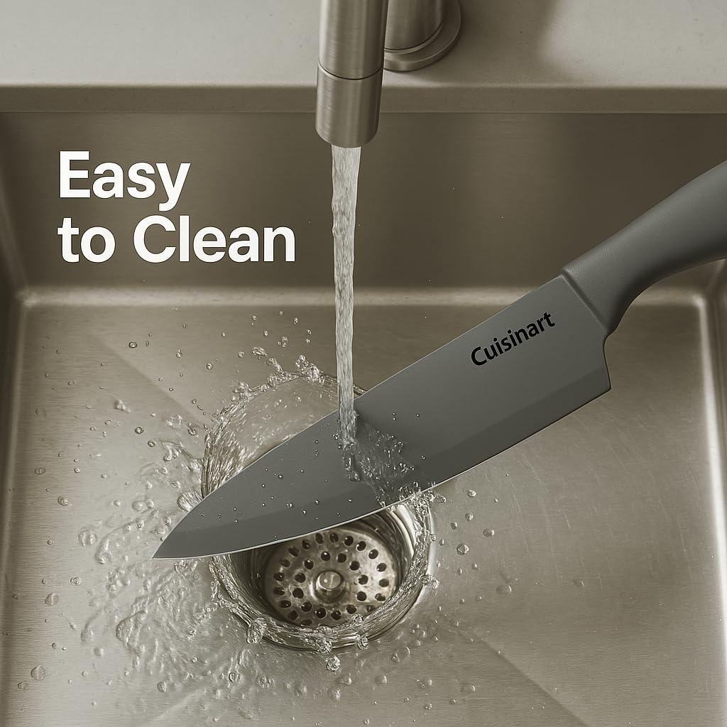 Cuisinart Advantage 8-inch slicing knife with guard for clean cuts.