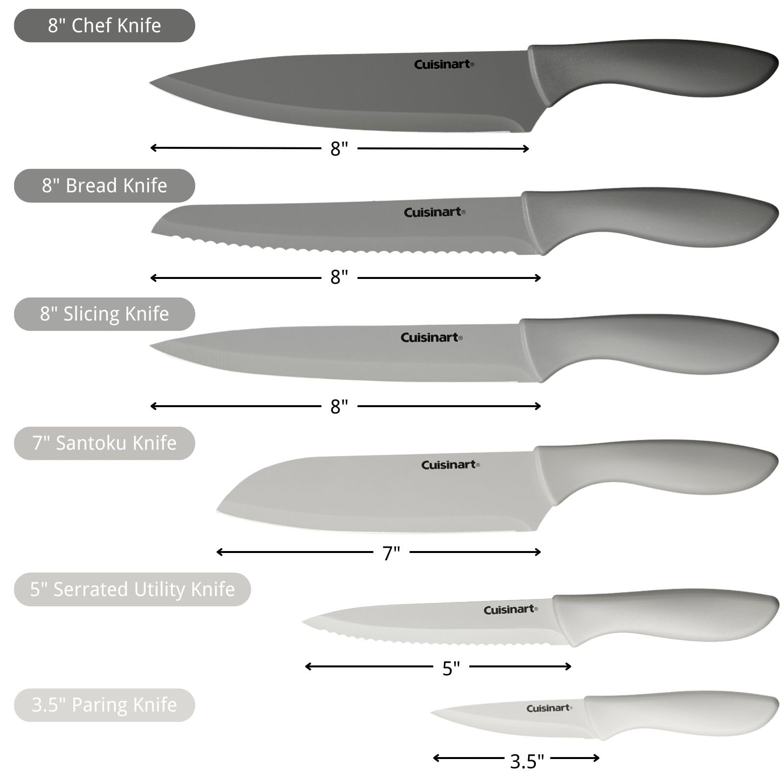 Cuisinart Advantage protective blade guards shown with knives.
