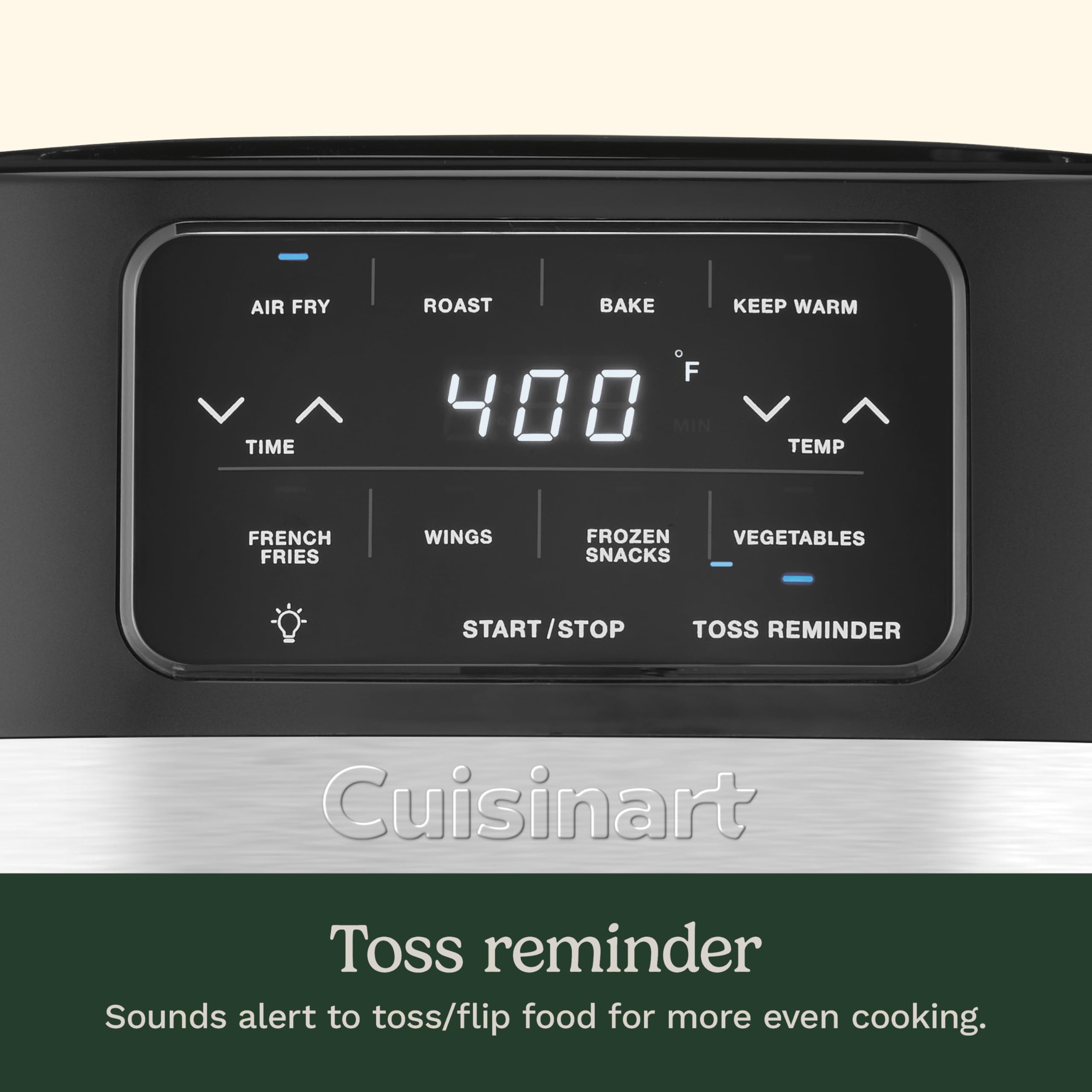 Cuisinart air fryer four presets speed up common meals like fries and wings.