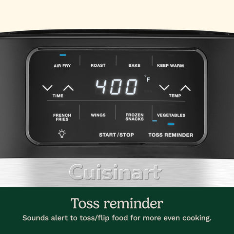 Cuisinart air fryer four presets speed up common meals like fries and wings.