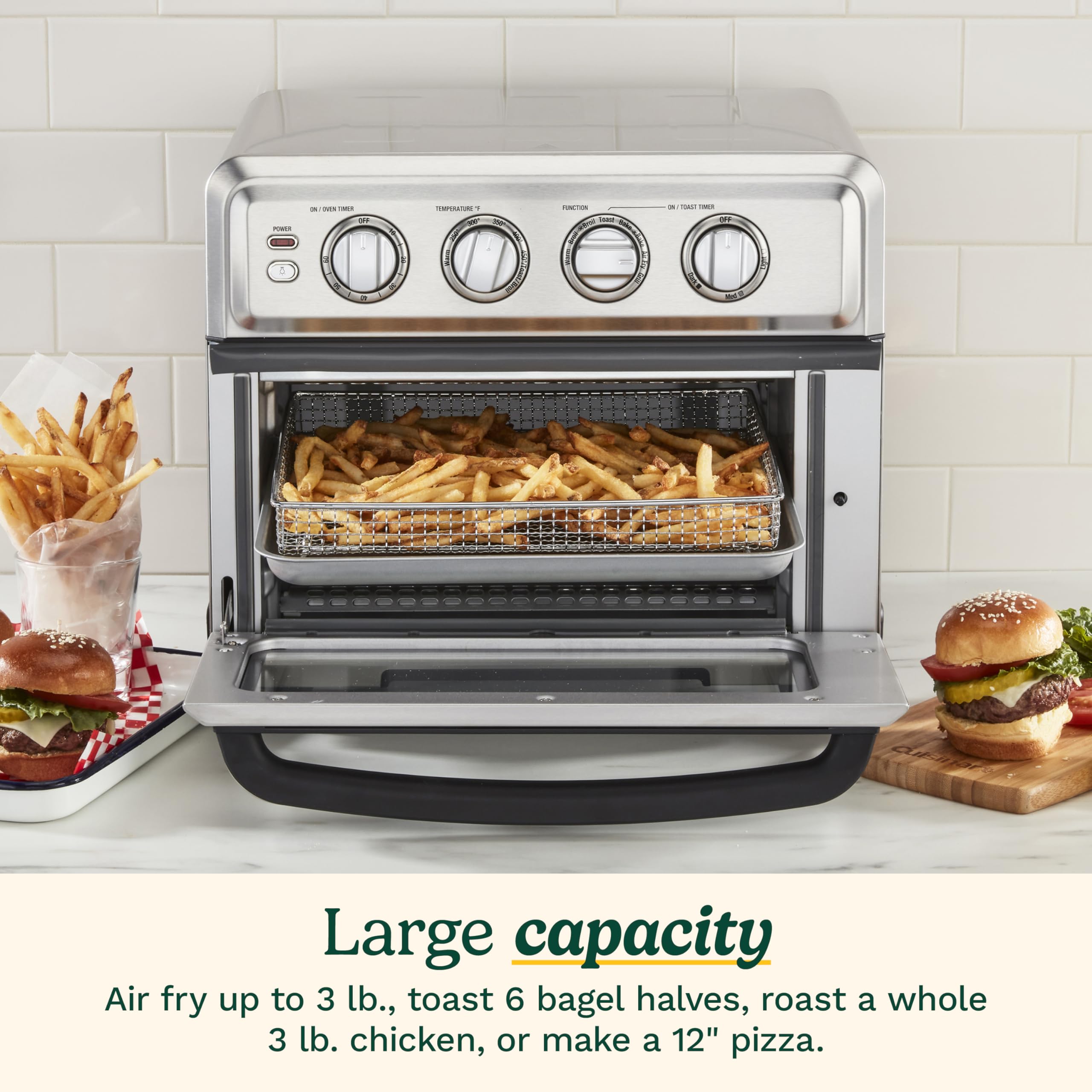 Cuisinart TOA-70W interior with rack for even cooking and easy cleanup.