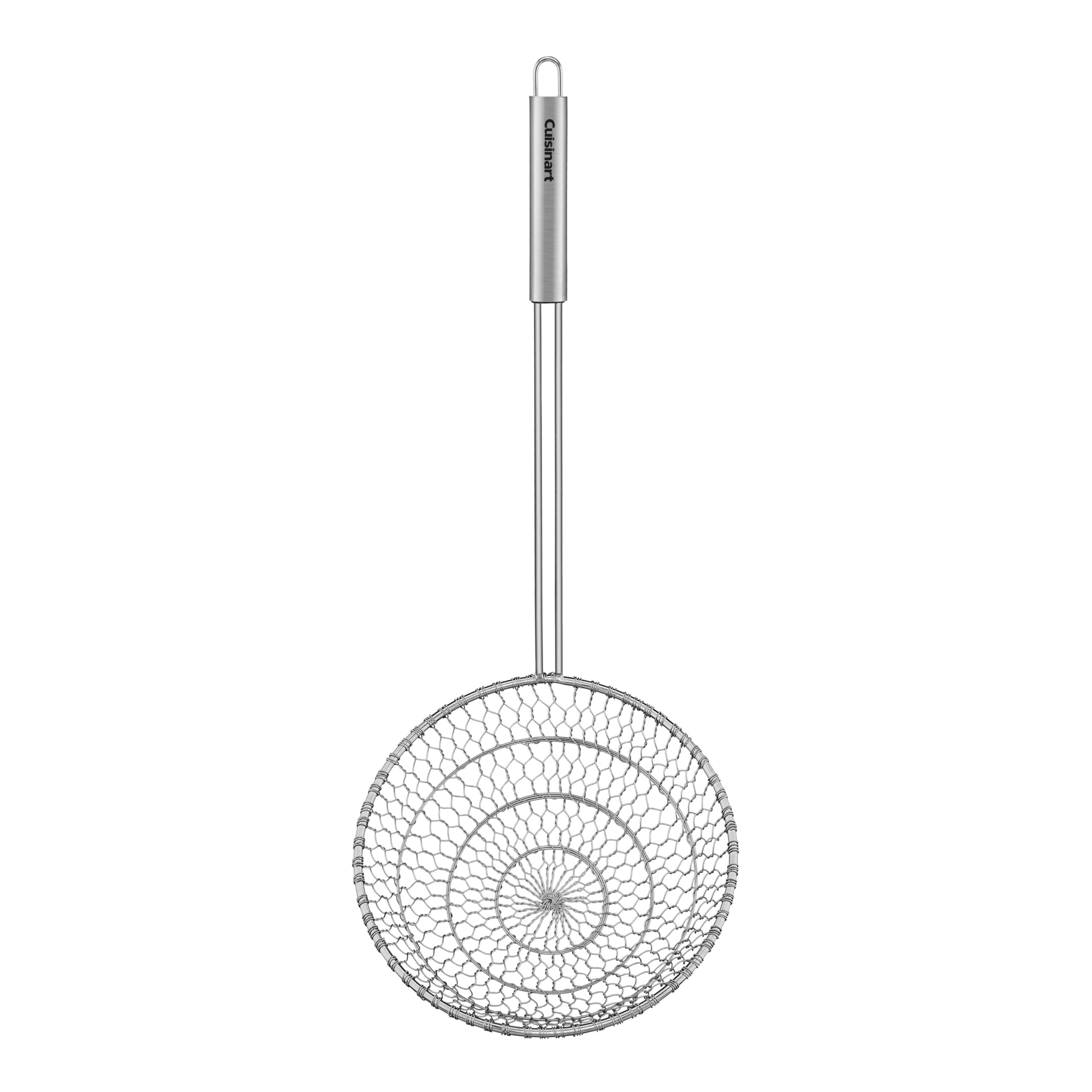 Cuisinart Asian Strainer in stainless steel holds noodles during draining