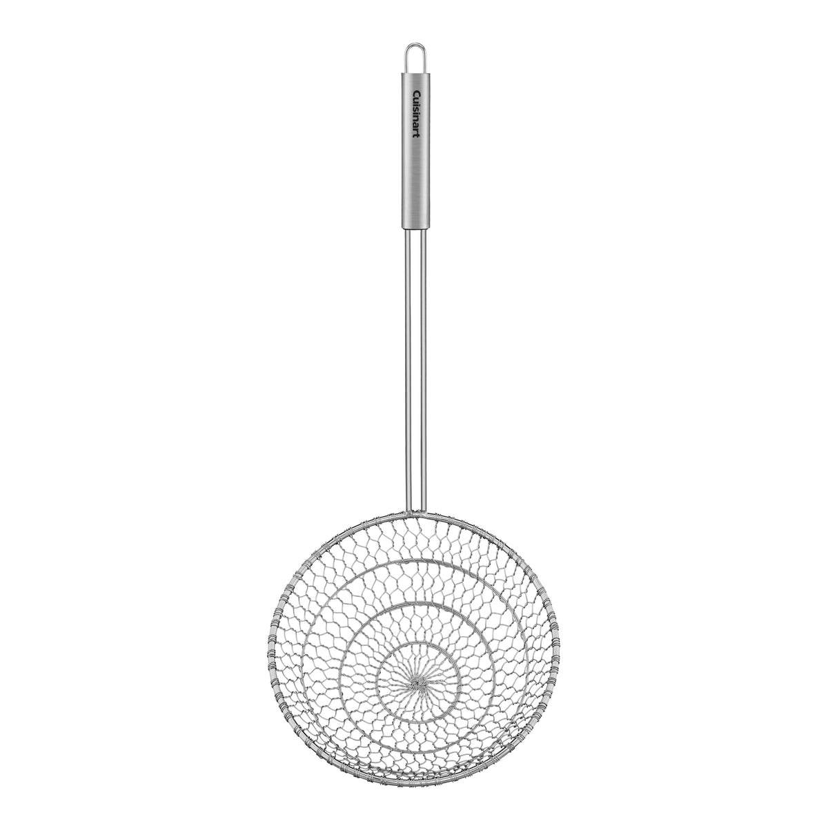 Cuisinart Asian Strainer in stainless steel holds noodles during draining