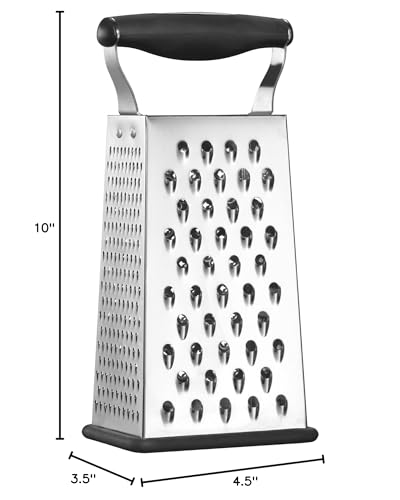 Cuisinart Boxed Grater Black side view with nonskid base for stable grating
