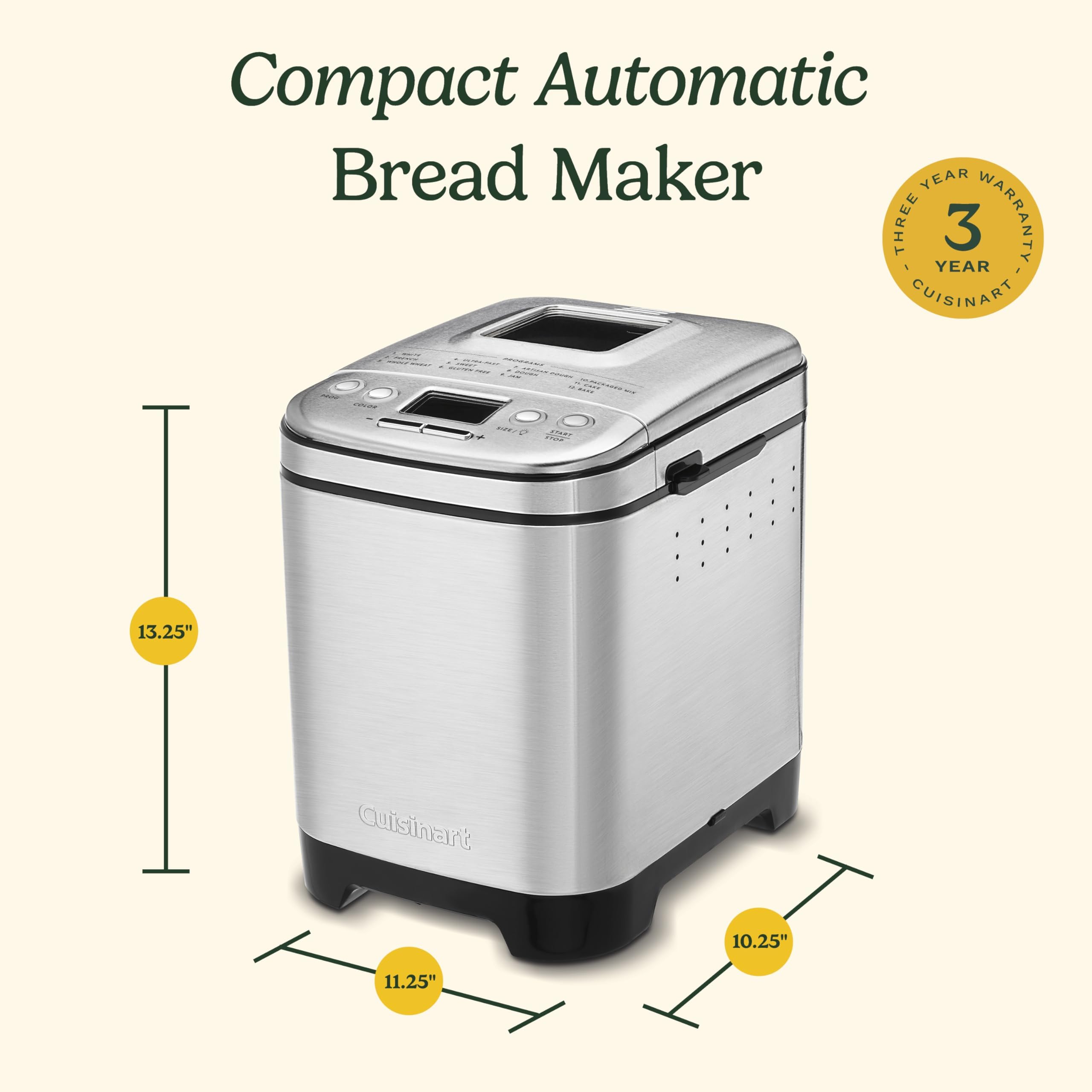 Delayed-start display on Cuisinart bread maker for planned baking