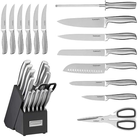 Cuisinart C77SS-15PG ergonomic stainless handles highlight comfort during long prep sessions.