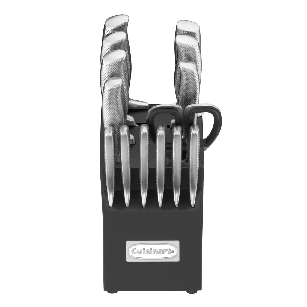 Cuisinart C77SS-15PG German steel blade closeup emphasizes sharpness and lasting performance.