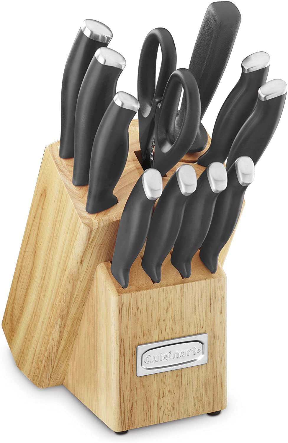 Cuisinart C77SSB-12P knife block set 8-inch slicing knife in action for even cuts.