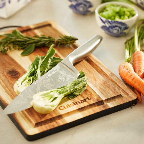 Cuisinart Caskata steak knives provide balanced handling for clean slices.