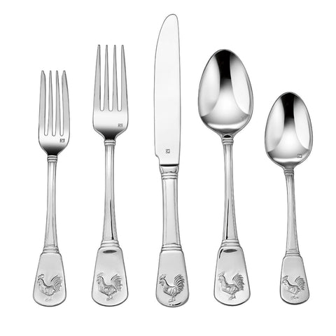 Cuisinart CFE-01-FR20 20-piece flatware set in French Rooster pattern for elegant dining