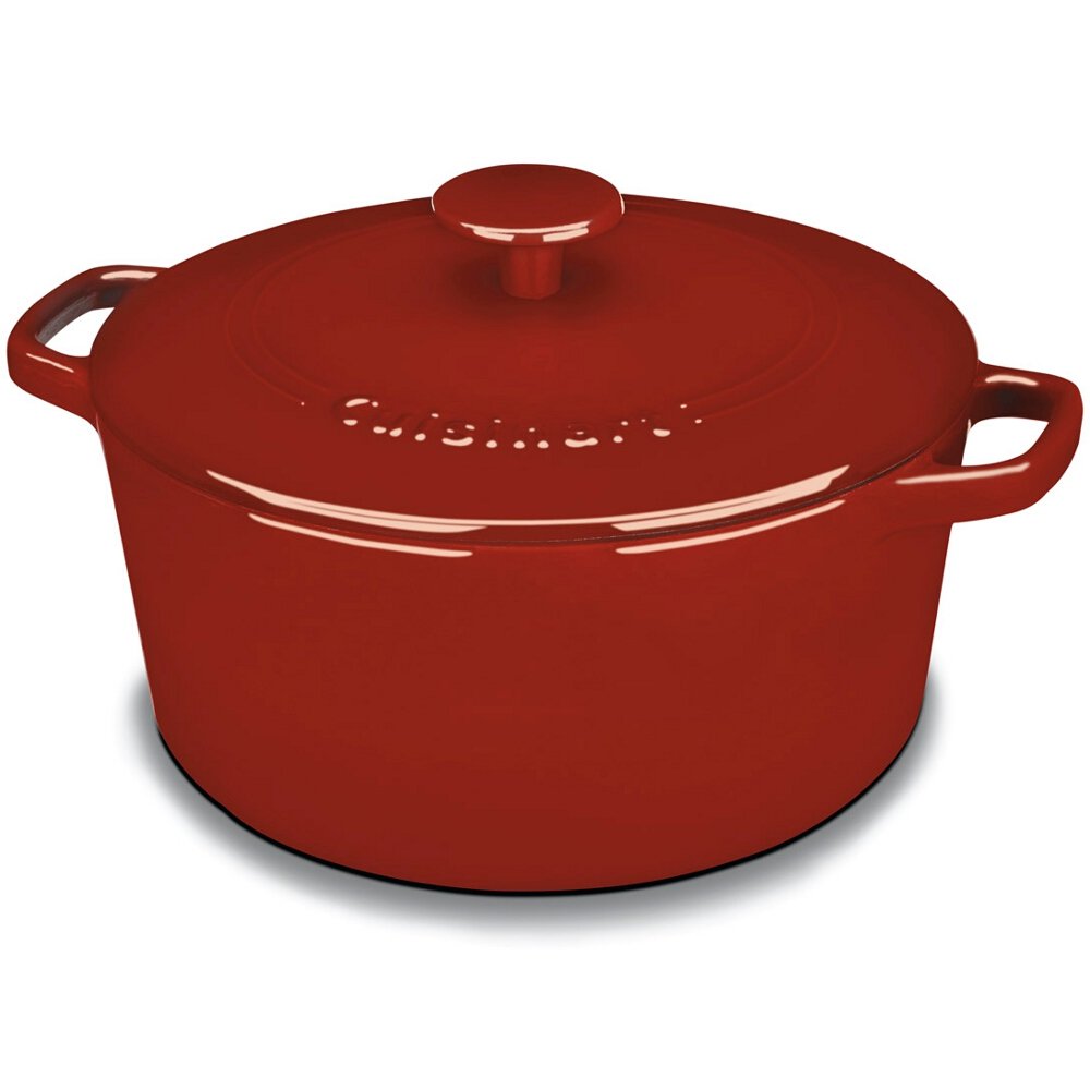 Cuisinart Chef's Classic enameled cast iron casserole pour use on stove or oven with even heat