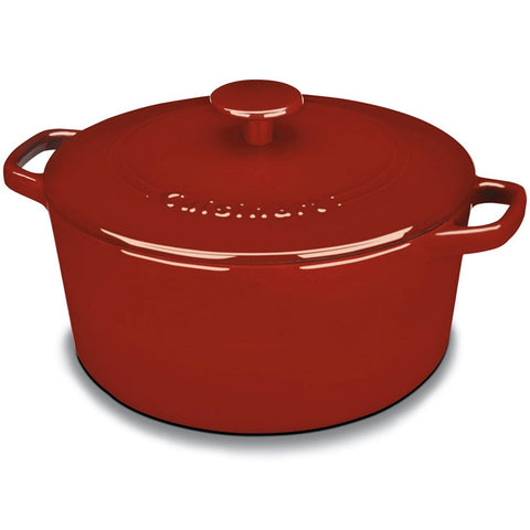 Cuisinart Chef's Classic enameled cast iron casserole pour use on stove or oven with even heat