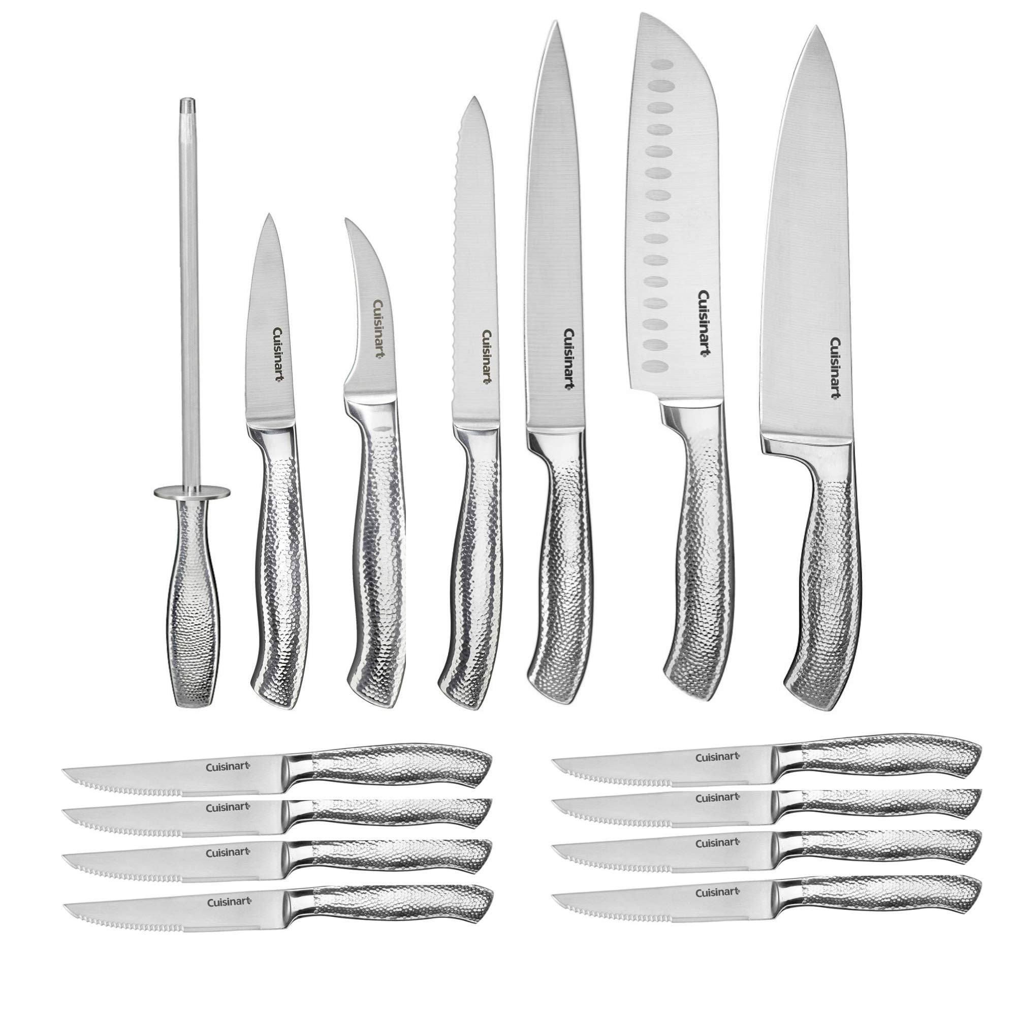 Cuisinart Classic high-carbon hammered santoku knife ready for versatile chopping