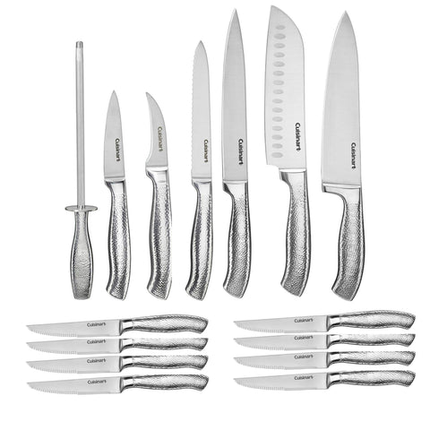 Cuisinart Classic high-carbon hammered santoku knife ready for versatile chopping
