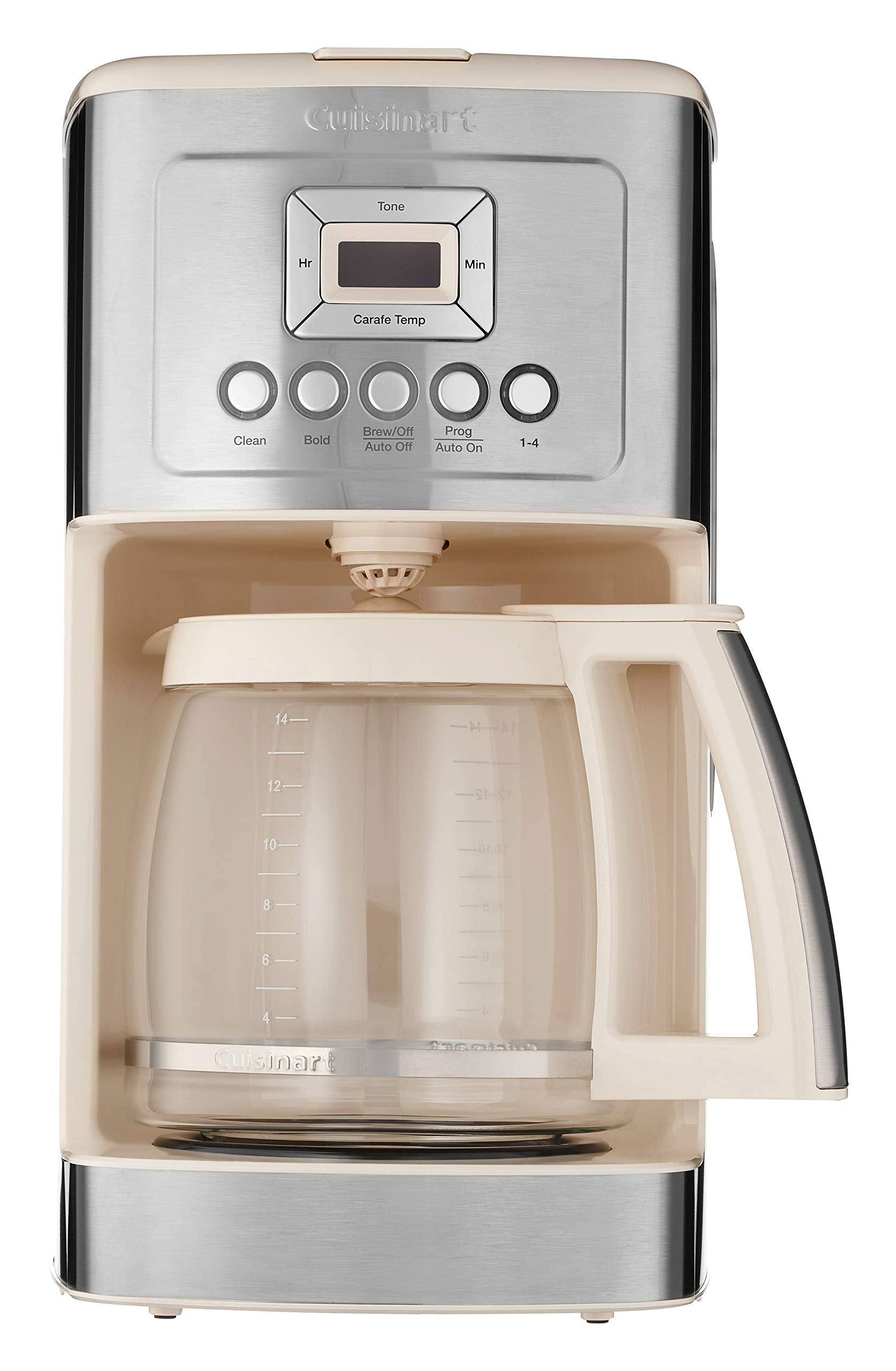 Cuisinart 14-cup coffee maker glass carafe for sharing warm, flavorful brews.
