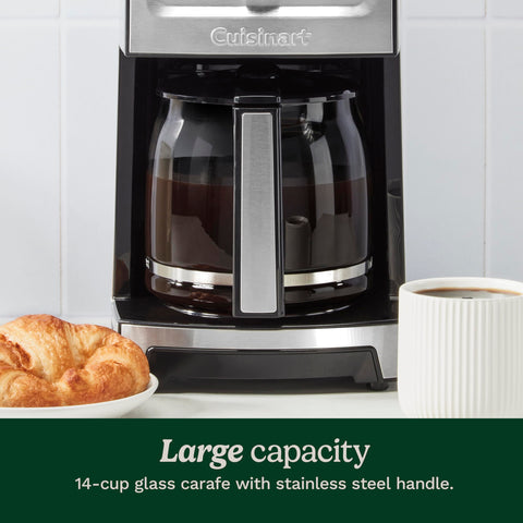 Keep warm function maintains temperature after brewing on the Cuisinart coffee maker