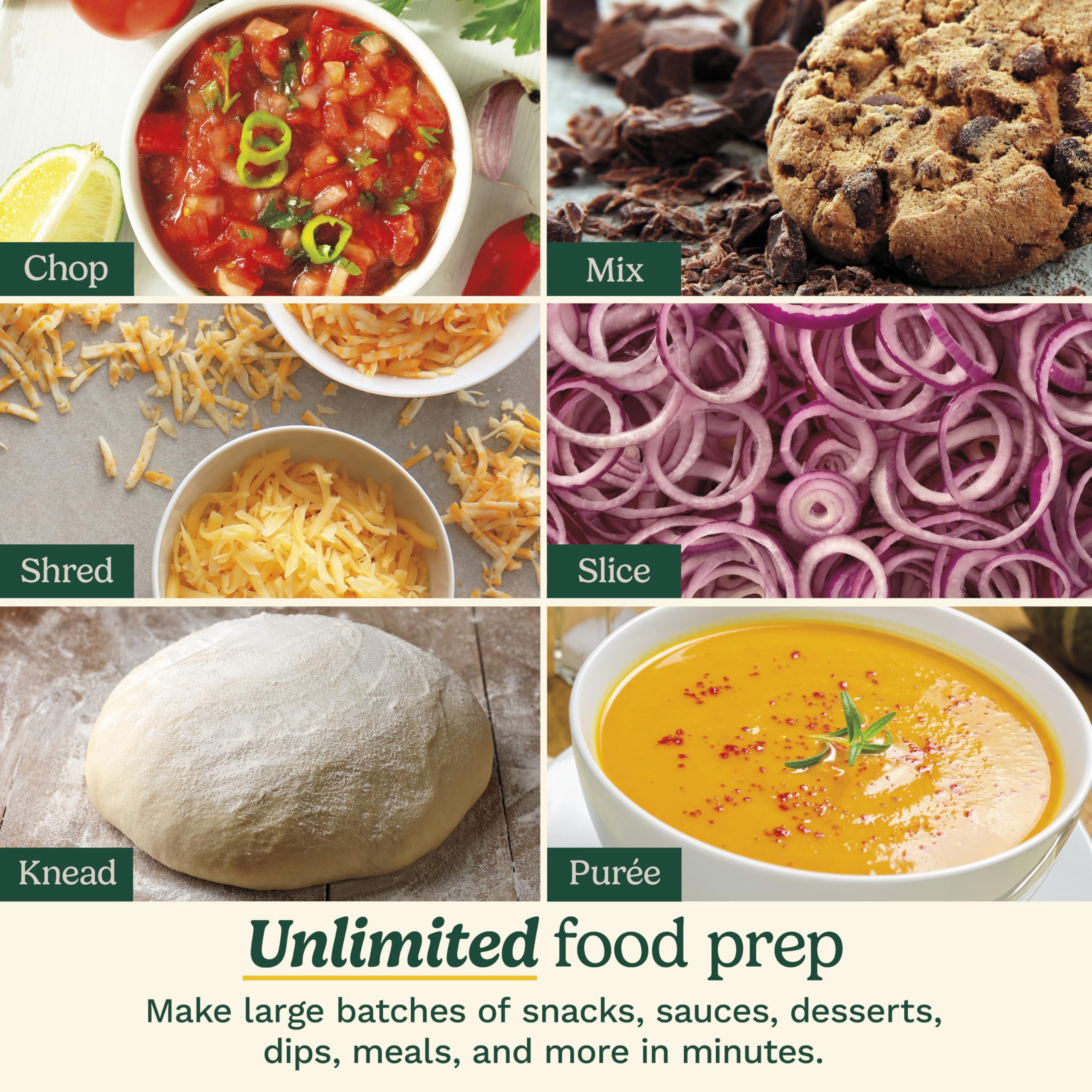 Continuous-feed attachment designed for large batches and steady prep.