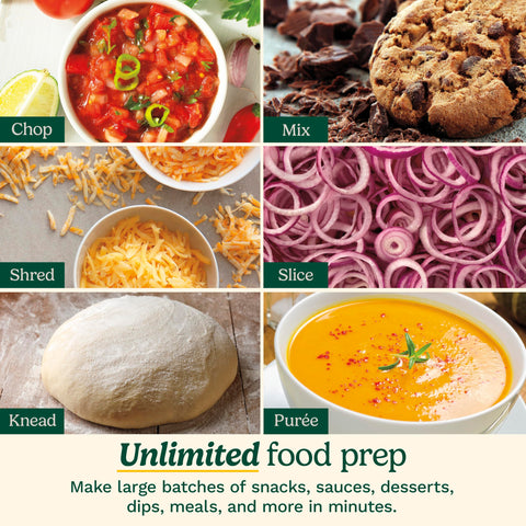 Continuous-feed attachment designed for large batches and steady prep.