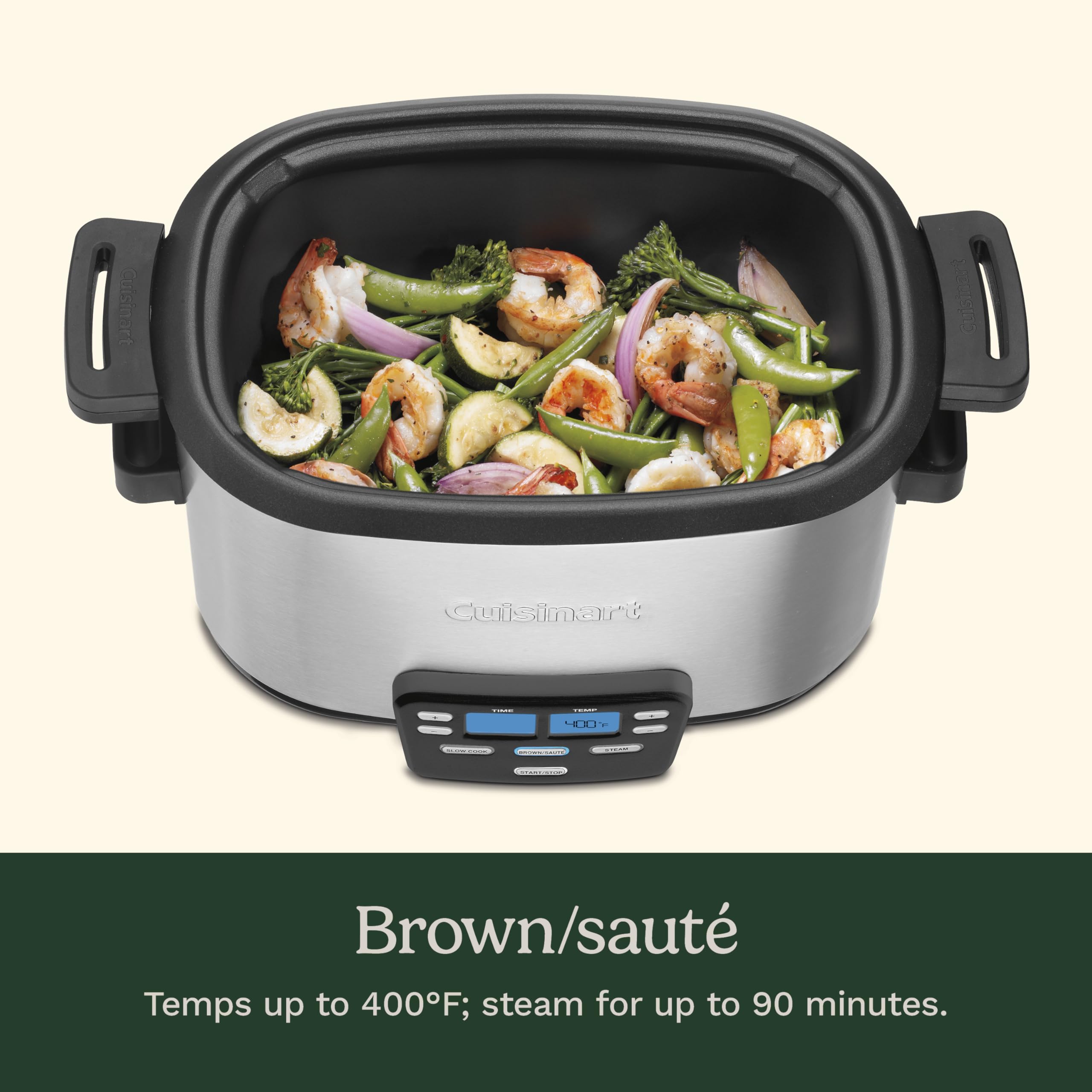 Cuisinart Cook Central 6-quart nonstick pot for even browning.